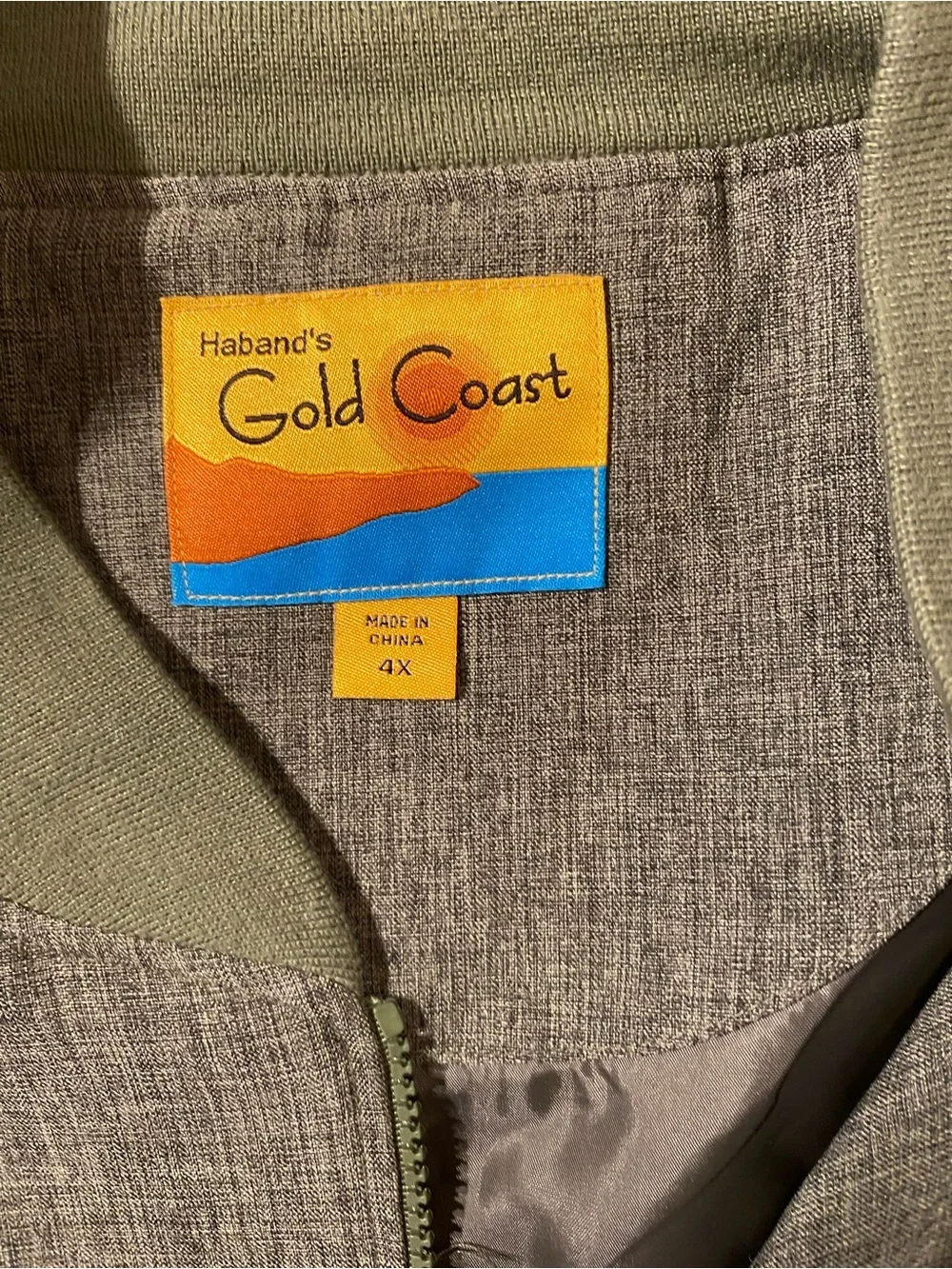 Haband Gold Coast Gray Zip Up Jacket 4X (RS)
